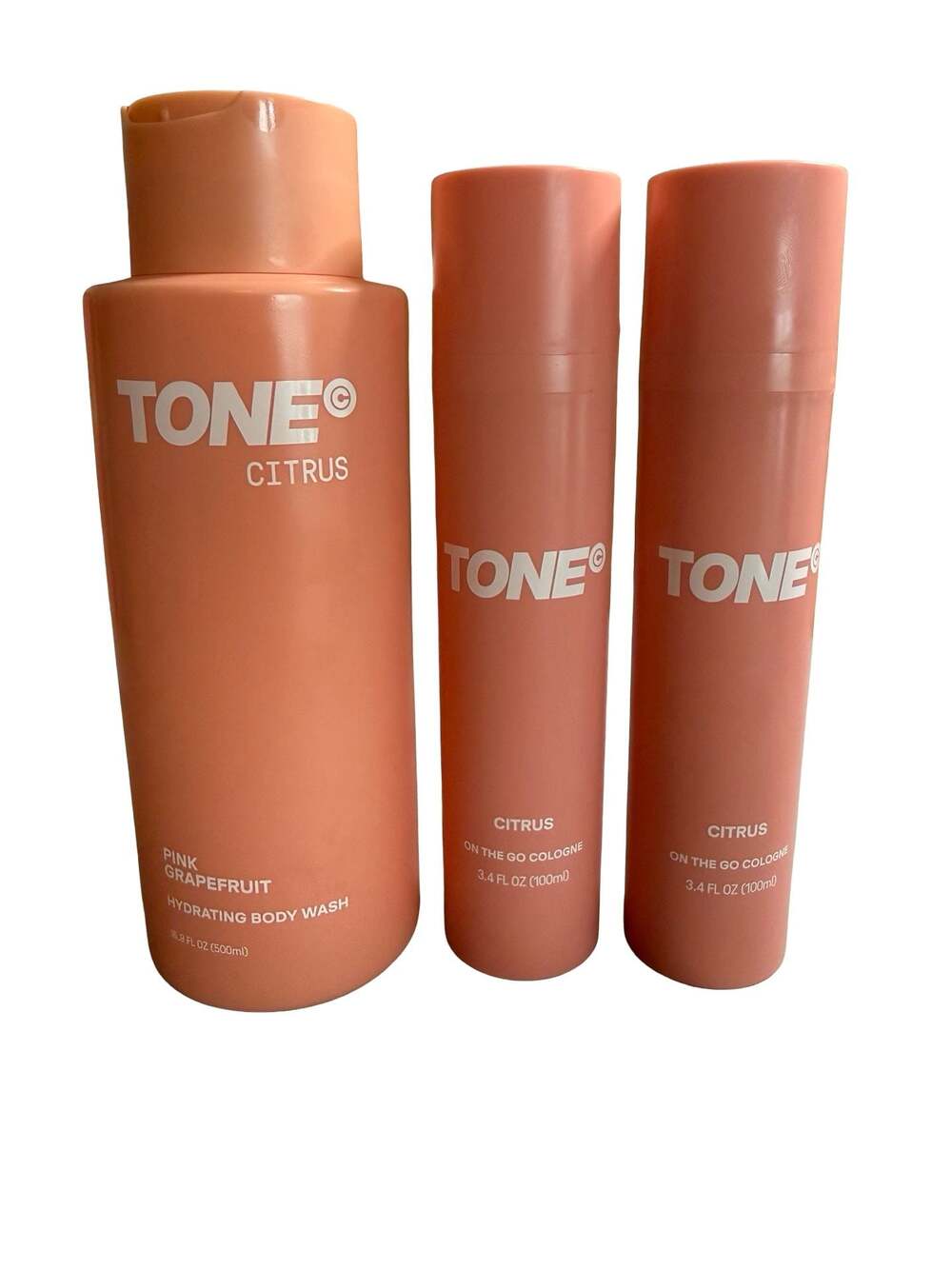 TONE Citrus Pink Grapefruit Hydrating Body Wash & 2 Citrus On The Go Cologne